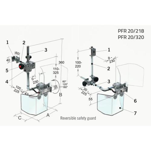 Bezpečnostní kryt vřetena pro malé stroje, PFR 20/218