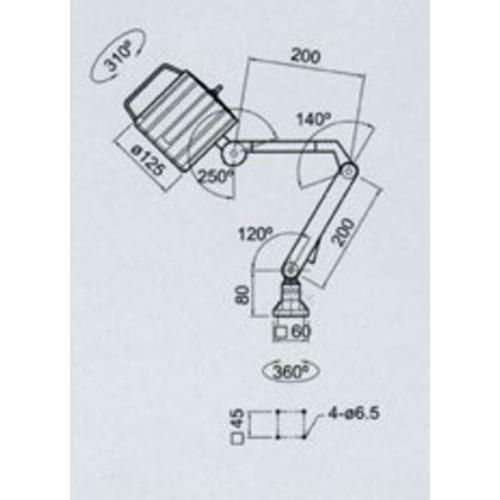 LED lampy s kloubovým ramenem AC / DC 24V, PLS 05/M-24