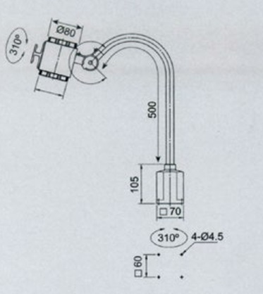 LED lampy s ohebným ramenem AC 100V ~ 240V, PLS 10 / 500