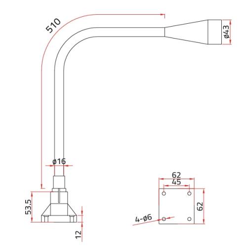 LED lampy s ohebným ramenem AC 100V ~ 240V, PLS 31