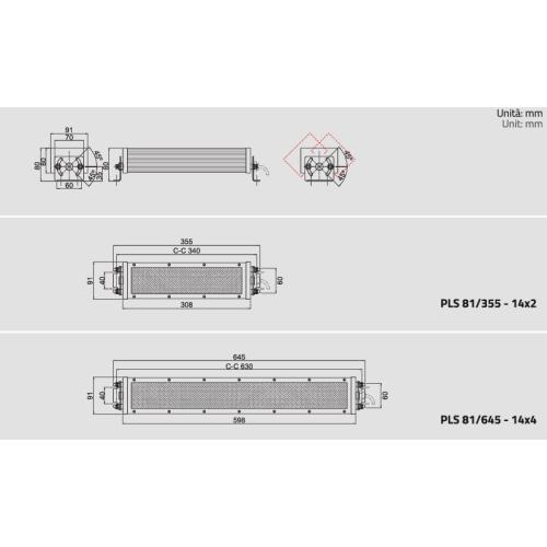 LED osvětlení v hliníkovém pouzdře AC/DC 24V, PLS 81 / 355 (IP69K)