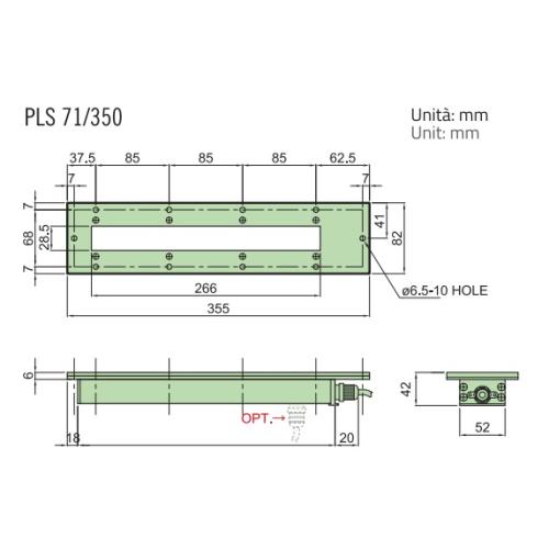 LED osvětlení v hliníkovém pouzdře AC/DC 24V, PLS 71 / 350 (IP67)