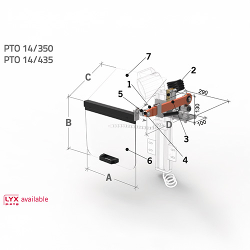 Bezpečnostní kryt vozíku soustruhu, PTO 14/350