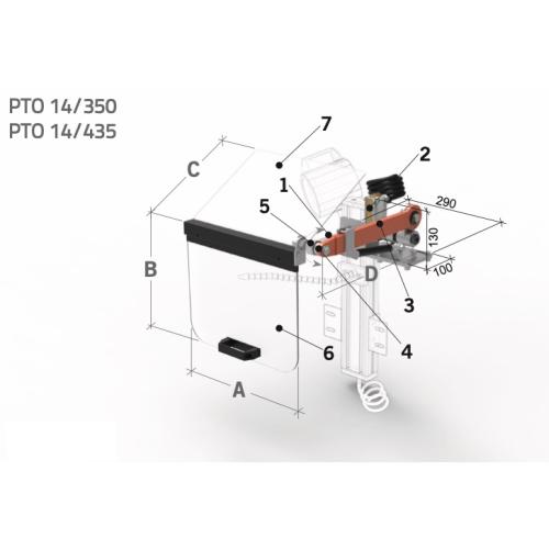 Bezpečnostní kryt suportu soustruhu, PTO 14/350